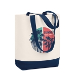 Canvas shopping bag with coloured base, 170 g/m2 blue colour second main view