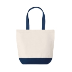 Canvas shopping bag with coloured base, 170 g/m2 blue colour third view