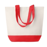 Canvas shopping bag with coloured base, 170 g/m2 red colour