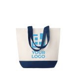 Canvas shopping bag with coloured base, 170 g/m2 view with print area