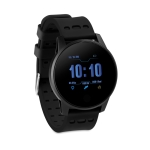 Waterproof smartwatch with pedometer for sports events black colour