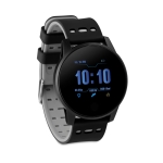 Waterproof smartwatch with pedometer for sports events grey colour