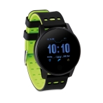 Waterproof smartwatch with pedometer for sports events lime colour