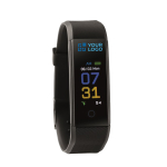 Wireless fitness watch, Bluetooth 4.0 black colour view with print area