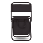 Small folding chair with integrated cooler bag under the seat black colour third view