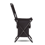 Small folding chair with integrated cooler bag under the seat black colour fifth view