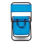 Small folding chair with integrated cooler bag under the seat royal blue colour third view