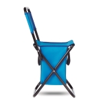 Small folding chair with integrated cooler bag under the seat royal blue colour fifth view