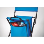 Small folding chair with integrated cooler bag under the seat royal blue colour sixth view