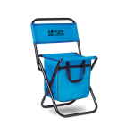 Small folding chair with integrated cooler bag under the seat view with print area