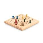 Wooden travel game in a cotton bag for family fun wood colour