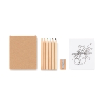 Children's colouring set and coloured pencils beige colour third view