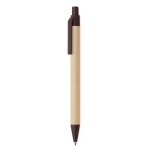 Eco-friendly paper ballpoint pen with blue ink brown colour