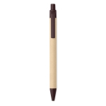 Eco-friendly paper ballpoint pen with blue ink brown colour second view