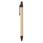 Eco-friendly paper ballpoint pen with blue ink brown colour third view