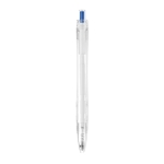 Pen with coloured clip made from recycled plastic, blue ink blue colour third view