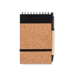 Notepad with cork cover & ball pen black colour