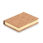 Notepad set with cork cover with sticky notes beige colour second view