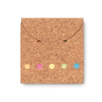 Sticky notes in a cork envelope beige colour