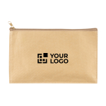 Large pencil case made of kraft paper for giveaways beige colour view with print area