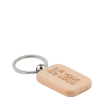 Wooden keyring view with print area