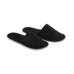 Classic hotel flip-flops for guests, polyester, size 43 black colour