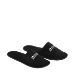 Classic hotel flip-flops for guests, polyester, size 43 black colour view with print area