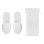 Classic hotel flip-flops for guests, polyester, size 43 white colour second view