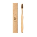 Sustainable, bamboo toothbrush with nylon bristles black colour main view