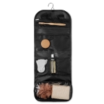 Toiletry bag with two compartments black colour third view