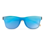 Sunglasses with bamboo arms, UV400 protection blue colour second view