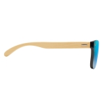 Sunglasses with bamboo arms, UV400 protection blue colour third view