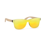 Sunglasses with bamboo arms, UV400 protection yellow colour