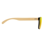 Sunglasses with bamboo arms, UV400 protection yellow colour third view