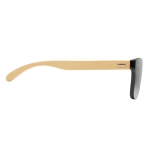 Sunglasses with bamboo arms, UV400 protection shiny silver colour third view