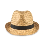 Straw hat with ribbon for summer events / giveaways black colour second view