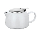 Teapot set with top pot and bottom cup, ceramic, 440 ml, Duet white colour second view