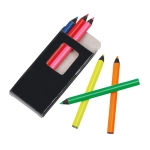 6 neon-coloured pencils in box, Funky black colour fourth view