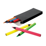 6 neon-coloured pencils in box, Funky black colour fifth view