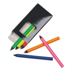 6 neon-coloured pencils in box, Funky black colour sixth view