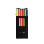 6 neon-coloured pencils in box, Funky main view