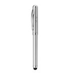 Ballpoint pen with laser pointer, stylus & LED light matt silver colour