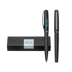 Elegant writing set with rollerball and pen, blue ink main view