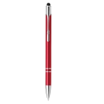 Aluminium touch pen ballpoint pen with blue ink red colour first view