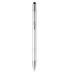 Aluminium touch pen ballpoint pen with blue ink white colour first view