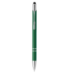 Aluminium touch pen ballpoint pen with blue ink green colour first view