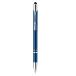 Aluminium touch pen ballpoint pen with blue ink royal blue colour first view