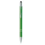 Aluminium touch pen ballpoint pen with blue ink light-green colour first view