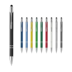 Aluminium touch pen ballpoint pen with blue ink various colours