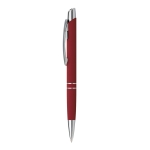 Ballpoint pen with a soft rubber surface burgundy colour